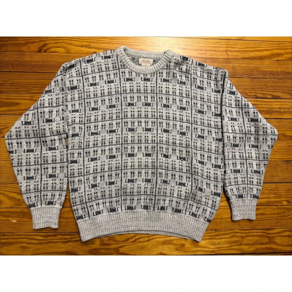Vintage St Johns Bay Crewneck Knit Pullover Sweater Grandpa 90s Cotton Large - Picture 1 of 10